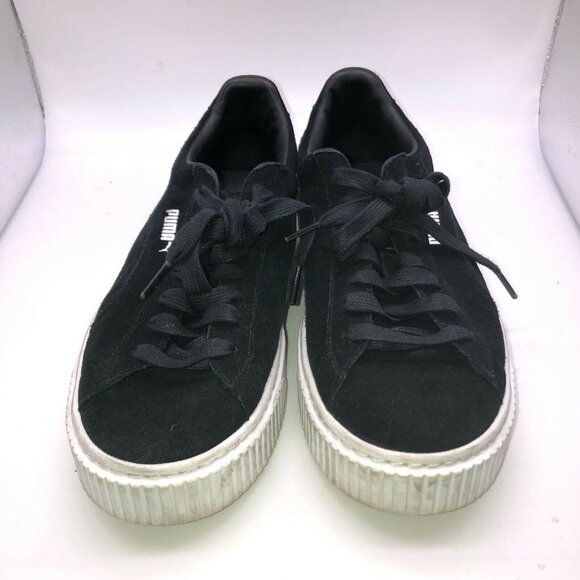 Puma Womens US 8 EU 38.5 Black Suede Platform Sneakers - Picture 3 of 9